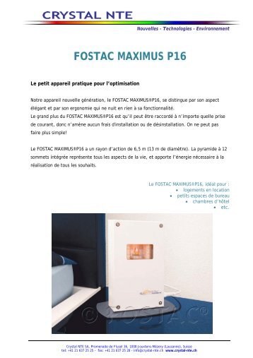 A - Flyer Fostac Maximus P16 - Crystal NTE SA