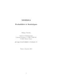 MOSE2014 Probabilités et Statistiques - Institut de Mathématiques ...