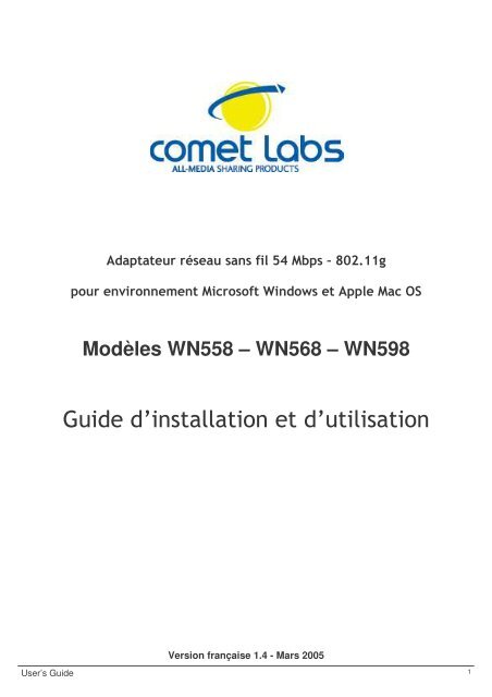 Guide d'installation et d'utilisation - Comet Labs