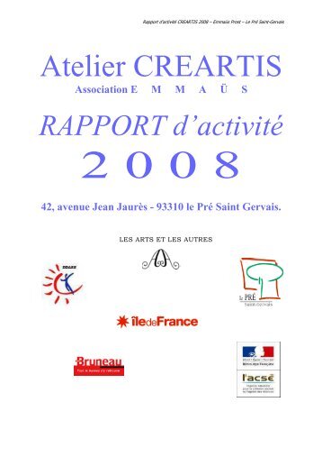 Rapport activite Creartis 2008 Espace d'acceuil ... - Emmaüs France