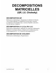 DECOMPOSITIONS MATRICIELLES