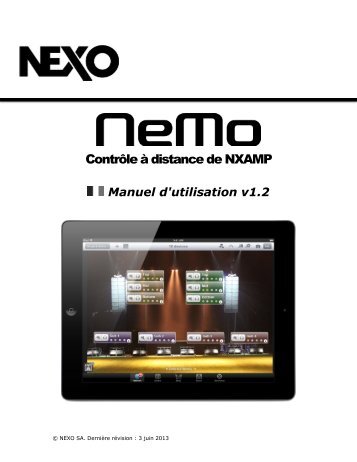 NEXO Nemo - Manuel d'utilisation
