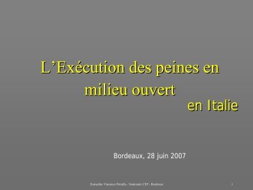 L'Exécution des peines en milieu ouvert - CEP, the European ...