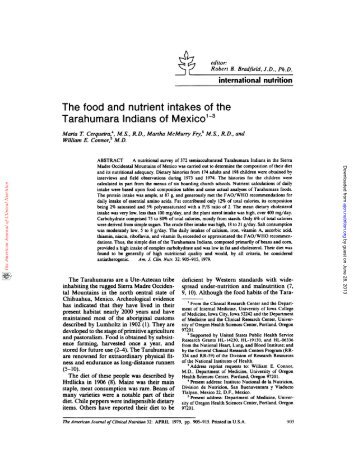 The food and nutrient intakes of the Tarahumara - American Journal ...