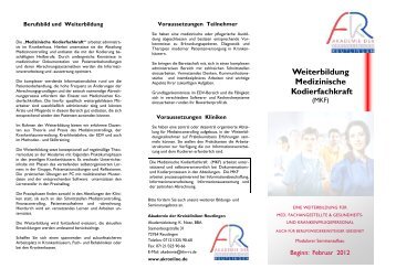 Weiterbildung Medizinische Kodierfachkraft - Akademie der ...