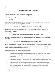 Grundlagen der Chemie Atome, Elemente, und das Periodensystem