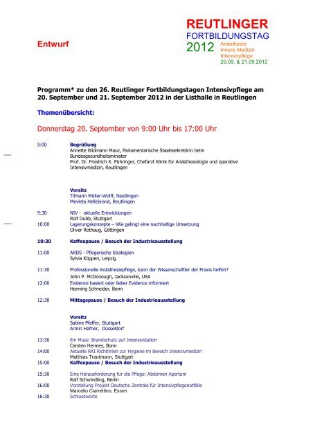 Programentwurf 2012 - Akademie der Kreiskliniken Reutlingen