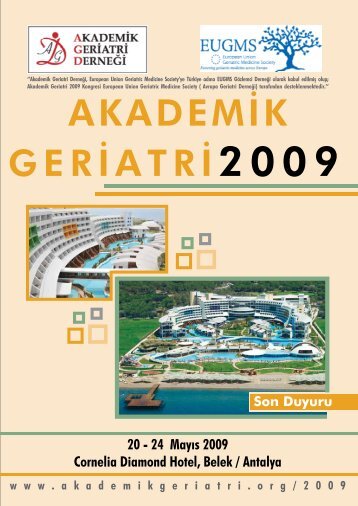 Kongre Duyurusu - Akademik Geriatri Derneği