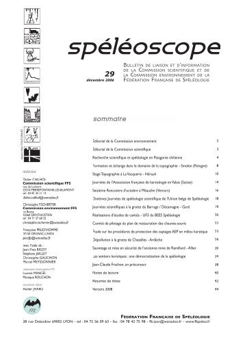 Spéléoscope - Accueil - Fédération Française de Spéléologie