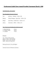 Northwestern Lehigh Tigers Annual Wrestling Tournament March 1 ...