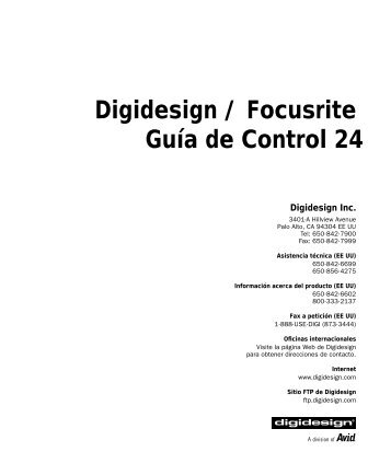 Digidesign/Focusrite Guia de Control 24 - Digidesign Support Archives