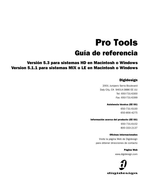 Pro Tools 5.3 Guia de referencia - Digidesign Support Archives