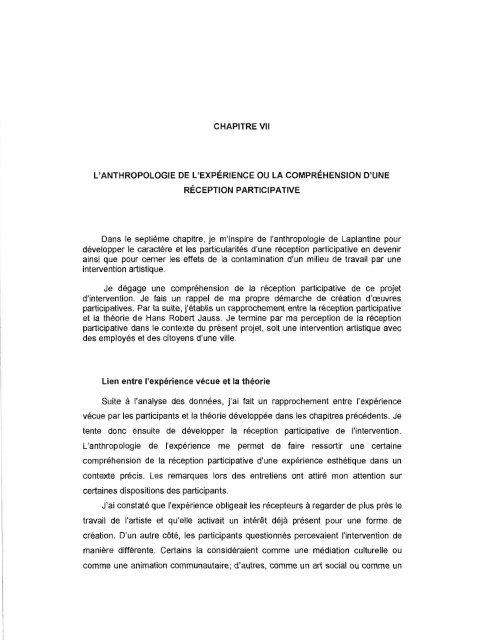 Les effets de la contamination d'un milieu de ... - Archipel - UQAM