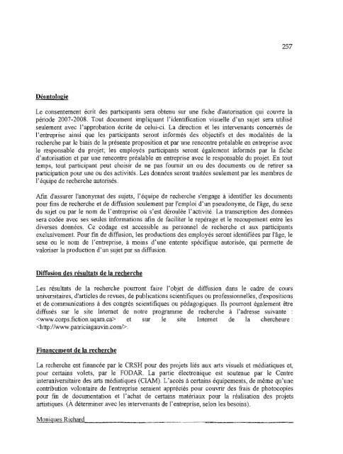 Les effets de la contamination d'un milieu de ... - Archipel - UQAM