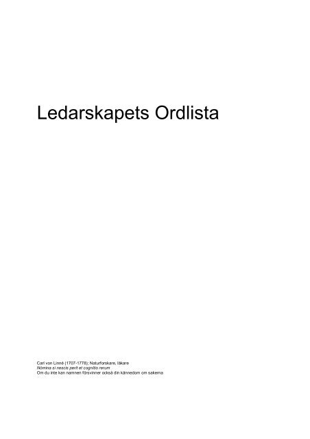 Ledarskapets Ordlista - Predictum