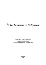 Ürün Tasarımı ve Geliştirme - Kocaeli Üniversitesi