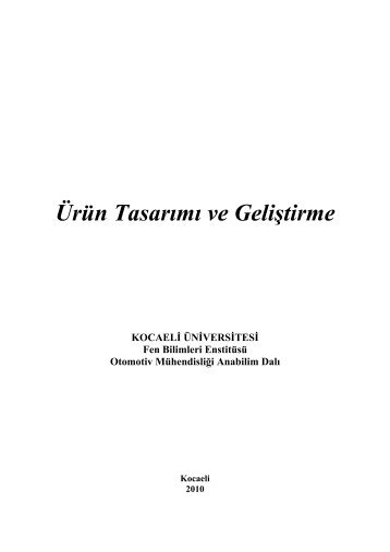 Ürün Tasarımı ve Geliştirme - Kocaeli Üniversitesi