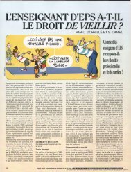L'ENSEIGNANT D'EPS A-T-IL LE DROIT DEVIEILLIR ?