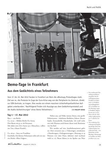 Demo-Tage in Frankfurt - akj-berlin