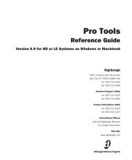 Pro Tools Reference Guide - Digidesign Support Archives