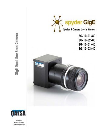 Spyder 3 Camera User's Manual GigE Dual Line