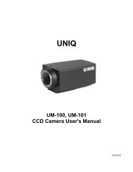 UNIQ UM-100, UM-101 CCD Camera User's Manual