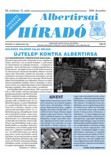 Alberirsa Híradó 2008.12. hó (.pdf) - Albertirsa