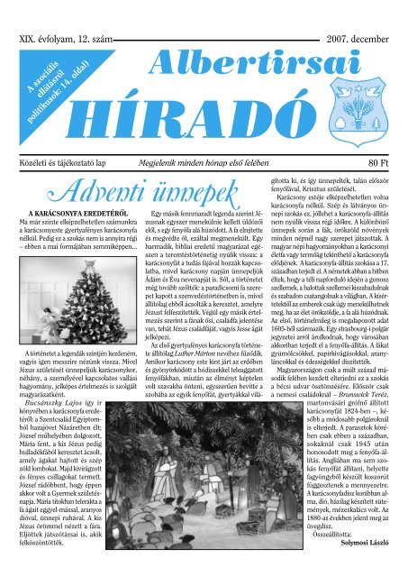 Alberirsa Híradó 2007.12. hó (.pdf) - Albertirsa