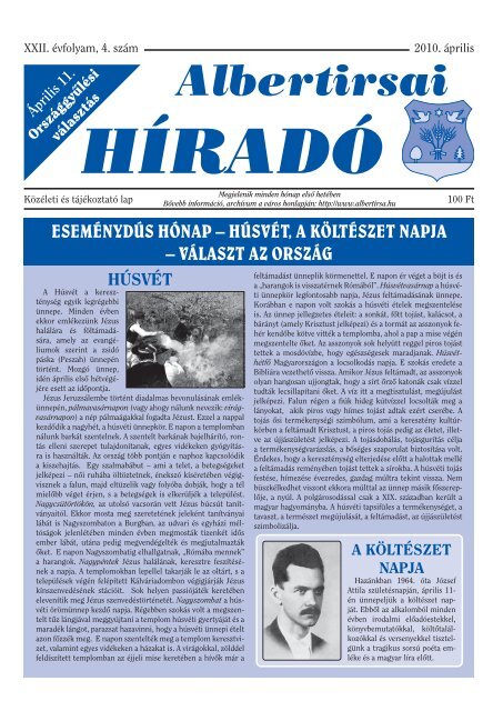 Alberirsa Híradó 2010.04. hó (.pdf) - Albertirsa