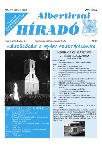 Alberirsa Híradó 2007.06. hó (.pdf) - Albertirsa