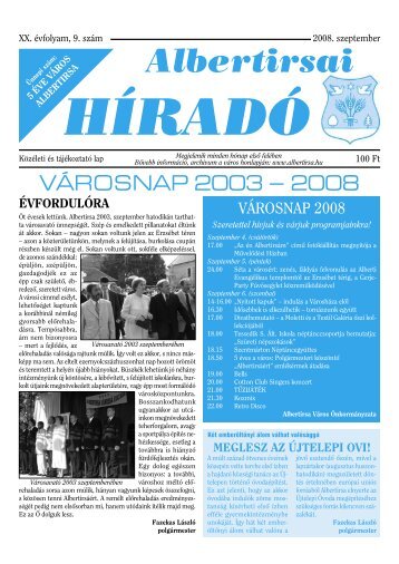 Alberirsa Híradó 2008.09. hó (.pdf) - Albertirsa