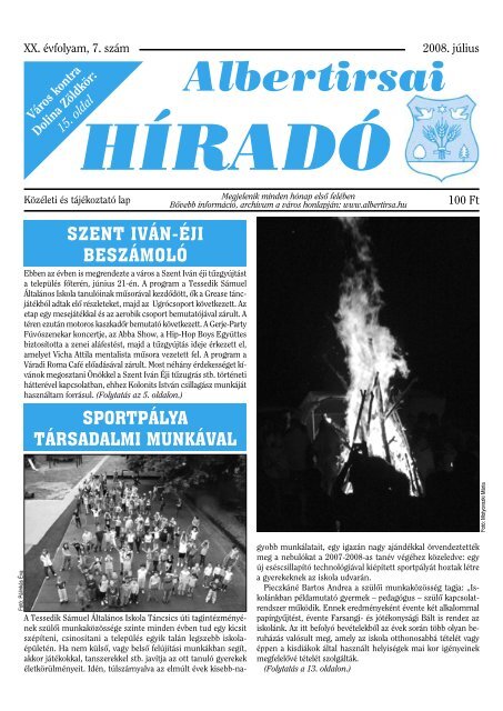 Alberirsa Híradó 2008.07. hó (.pdf) - Albertirsa