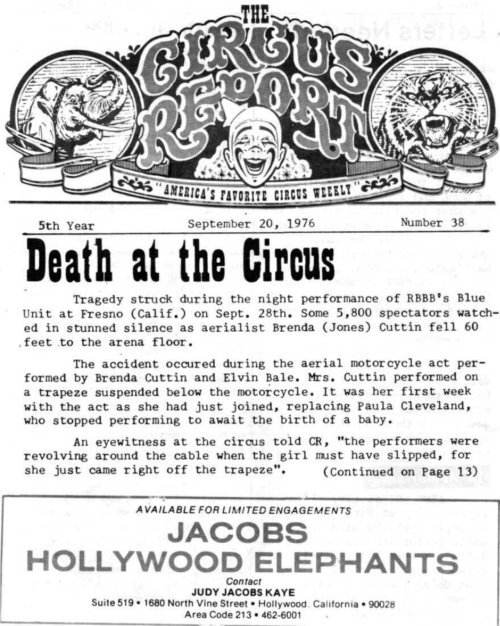 Circus Report, September 20, 1976, Vol. 5, No. 38 - Circus Historical ...