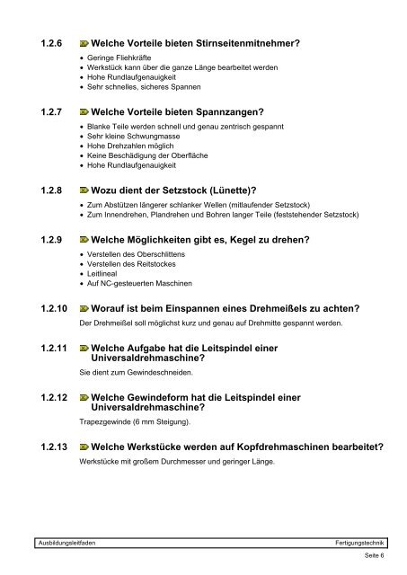 1 Fertigungstechnik - Ausbildungsleitfaden