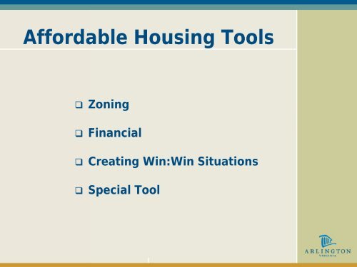 Creative Affordable Housing Development Tools - Ken Aughenbaugh