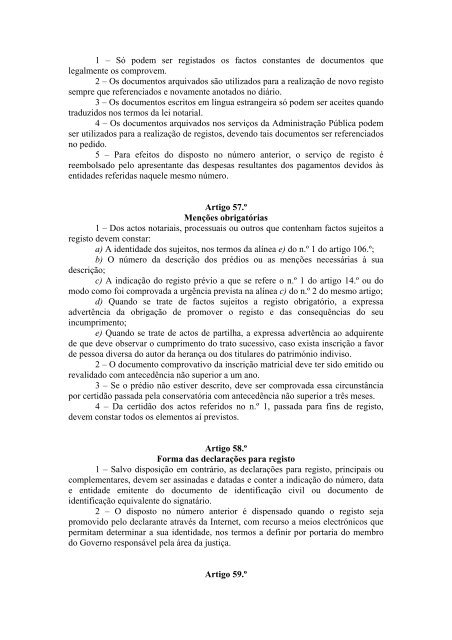 códigos do Registo Predial - Ministério da Justiça