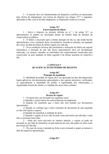 códigos do Registo Predial - Ministério da Justiça