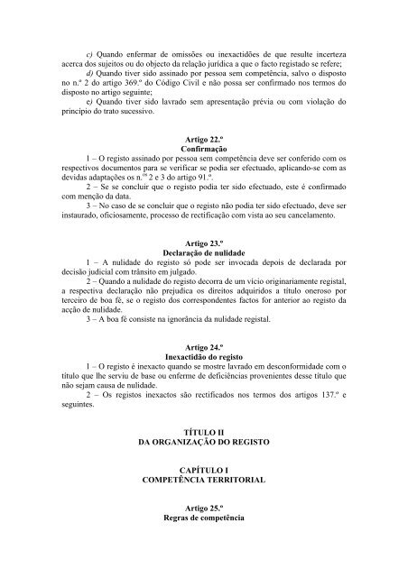 códigos do Registo Predial - Ministério da Justiça