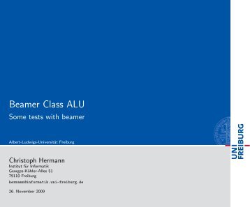 Beamer Class ALU - Albert-Ludwigs-Universität Freiburg