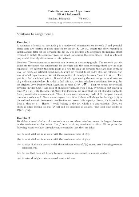 Solutions to assignment 4