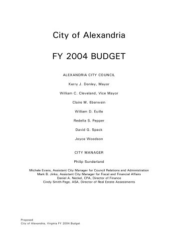 Operating Budget - City of Alexandria