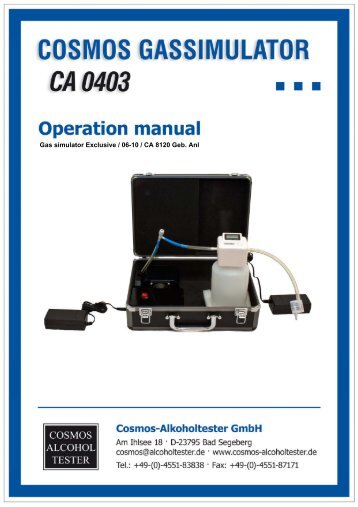 Operation manual english - Cosmos-Alkoholtester GmbH
