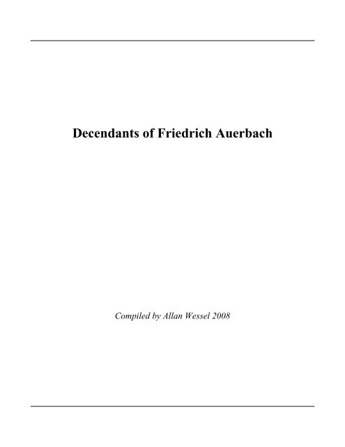 Decendants of Friedrich Auerbach - Clark County Wisconsin ...