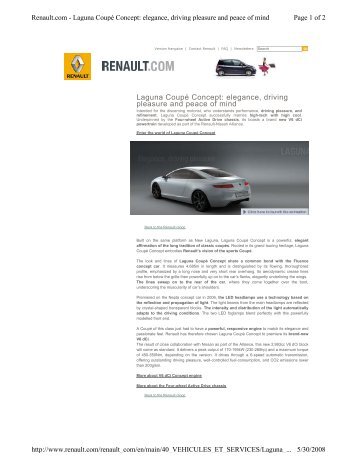 Renault Laguna Coupe Concept 2008 Brochure-pdf - AllCarCentral ...