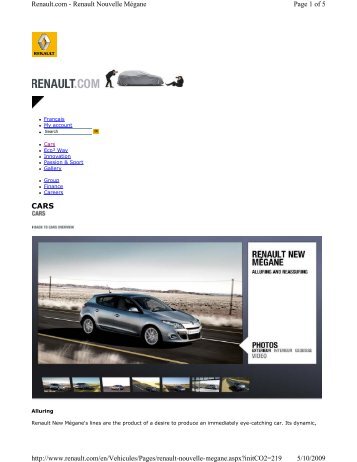 Renault Nouvelle Megane 2009 Brochure-pdf - AllCarCentral.com