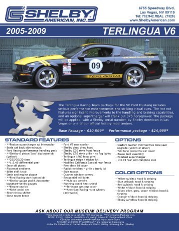 Shelby Terlingua V6 flyer 2005-09 -pdf - AllCarCentral.com