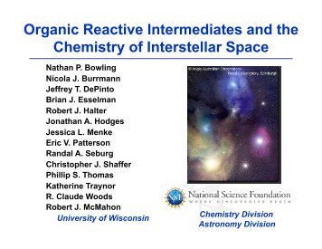 Organic Reactive Intermediates and the Chemistry of Interstellar ...