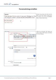 Forumseintrag erstellen - mebis - Fortbildung