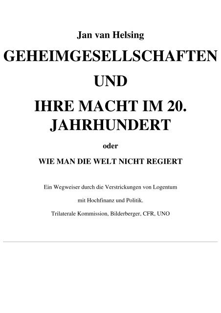 Geheimgesellschaften Und Ihre Macht Im 20 Jahrhundert Geheimgesellschaften und ihre Macht im 20ten - Rockefeller