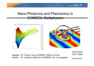 Nano-Photonics and Plasmonics in COMSOL Multiphysics